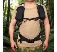 Sac à bandoulière tactique 2 pièces en nylon avec système Molle - Design compact à accès rapide pour la randonnée, les voyages, le transport quotidien, noir, Medium, Solide