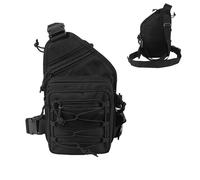 Sac À Bandoulière Tactique for Hommes, Système Molle Polyvalent Robuste, Sac Banane Résistant À l'eau for Les Déplacements(Black)