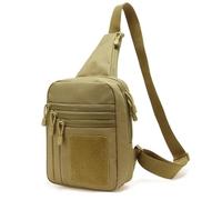 Sac À Bandoulière Tactique Randonnée en Plein Air Chasse Camping Sac De Poitrine avec Étui(Tan)