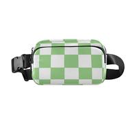 Sac à bandoulière tendance à carreaux américains vert et blanc pour homme et femme, sac à bandoulière multifonction avec sangle réglable pour voyage, shopping, course à pied, Plaid américain vert et