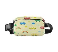 Sac à bandoulière tendance à motif Cars Rainbows, sac banane pour femmes, hommes, adolescents, sac de sport à bandoulière grande capacité avec sangle réglable pour le cyclisme