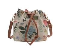 Sac à bandoulière tendance avec cordon de serrage pour femme et fille - En toile - Style ethnique féminin - Messagers - Seau avec cordon de serrage - Bandoulière tendance pour tous les jours, K, One