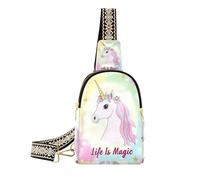 Sac à bandoulière tendance avec licornes magiques pastel, sac à bandoulière robuste pour femme pour sac à dos de jour, licornes magiques pastel, 1 size