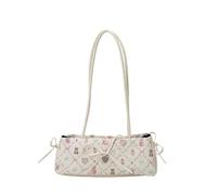 Sac à bandoulière tendance avec nœud, imprimé dessin animé, sac à main polyvalent, blanc, 31.0*12.0*4.0