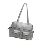 Sac à bandoulière tendance de grande capacité avec plusieurs compartiments pour le bureau, l'école et les voyages, fermeture éclair, sac à main sous les bras, sac à bandoulière, Argenté., One Size