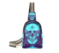 Sac à bandoulière tendance en cuir avec motif crâne de pirate fluo pour cartes de tarot mystère, Cartes de tarot mystère pirate Crâne de pirate, 1 size