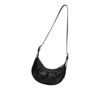 Sac à bandoulière tendance en cuir imperméable, petits sacs à main avec sangle réglable, croissant d'épaule, Noir , One Size