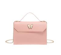 Sac à bandoulière tendance en cuir synthétique pour femme avec nœud papillon et moraillon, rose, Taille unique