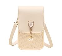 Sac à bandoulière tendance en cuir synthétique pour femme - Couleur unie, blanc, Taille unique