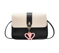 Sac à bandoulière tendance en forme de cœur pour femme - Nouveau motif - Boucle pratique - Bandoulière simple et réglable - Bandoulière pour sacs, Noir , Taille unique