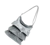 Sac à bandoulière tendance en toile avec détails plissés, sacs à bandoulière de grande capacité pour les femmes qui aiment les styles uniques, bleu, One Size