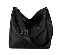 Sac à bandoulière tendance et décontracté en cuir PU pour femme - Sac à bandoulière décontracté - Sac à main en cuir pour femme - Soirée, Noir , Taille unique