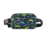 Sac à bandoulière tendance « Happy Birthday Spaceship and Cars » pour homme et femme - Étanche avec sangle réglable - Pour voyage, gym, travail - Bleu marine