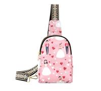 Sac à bandoulière tendance Happy Valentine's Day Cartoon Peach Mariage Bride Voyage Sac banane Sac banane poitrine pour randonnée