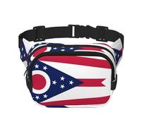 Sac à bandoulière tendance imprimé drapeau de l'État de l'Ohio, sac banane de randonnée, sac à bandoulière carré double couche pour voyage et fitness