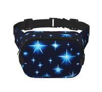 Sac à bandoulière tendance imprimé étoile bleue de dessin animé, sac de taille de randonnée, sac à bandoulière carré double couche de voyage et de remise en forme