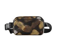 Sac à bandoulière tendance imprimé fourrure de python doré pour homme et femme, petit avec sangle réglable pour voyage, course à pied, randonnée, bolsa para hombre de cintura