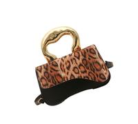 Sac à bandoulière tendance imprimé léopard avec poignée supérieure - Style français - Messagers pour tous les jours - Imprimé léopard - Sac à main en cuir - Style français, marron, One Size
