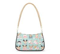Sac à bandoulière tendance motif renne de Noël avec chaîne pour voyage