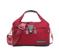 Sac à bandoulière tendance multi-poches, 3,6 x 12,9 x 28,9 cm, sac à main de voyage léger, compact, parfait pour un usage et les voyages des femmes, Rouge châtaigne, Refer to description