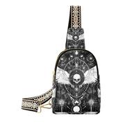 Sac à bandoulière tendance noir gothique pour femme pour la randonnée, Crâne maléfique noir gothique, 1 size