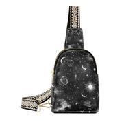 Sac à bandoulière tendance noir gothique tarot astrologie pour homme imperméable petit sac à bandoulière pour la randonnée, Astrologie du tarot gothique noir, 1 size