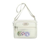 Sac à bandoulière tendance pour adultes en nylon décontracté pour étudiants et professionnels à la recherche de styles uniques pour badges, beige, One Size