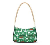 Sac à bandoulière tendance pour femme avec inscription « Merry Christmas » - Vert - Cadeau d'anniversaire pour femme