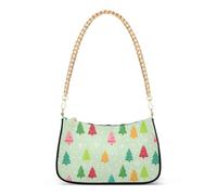 Sac à bandoulière tendance pour femme Motif arbres et flocons de neige Vert clair
