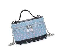 Sac à bandoulière tendance pour femme, style coréen, sac à main, shopping, rendez-vous galant, denim, bandoulière pour femme, boîte carrée, style coréen, handag, style 1, One Size