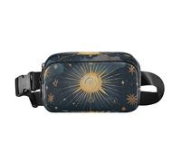 Sac à bandoulière tendance pour homme et femme avec sangle réglable pour voyage, course à pied, randonnée, Astrologie du tarot bleu-or, Taille unique