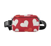Sac à bandoulière tendance pour homme et femme avec sangle réglable pour voyage, shopping, course à pied, Happy Valentine's Day, rouge, Happy Valentine's Day Love Heart Rouge, Taille unique