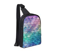 Sac à bandoulière tendance pour homme et femme - Sac de poitrine décontracté - Boîte à musique de rêve - Sac banane pour voyage et randonnée, Écailles de sirène Dreamy Gradient, Taille unique