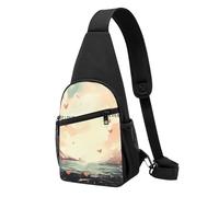 Sac à bandoulière tendance pour homme et femme - Sac de poitrine décontracté - Motif dessiné à la main - Sac banane pour voyage et randonnée, My Love for You is Forever, Taille unique