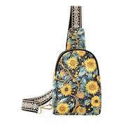 Sac à bandoulière tendance Sunflowers Nature léger pour femme pour la randonnée, tournesols nature