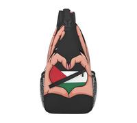 Sac À Bandoulière Tenir L'Amour Dans Tes Mains Drapeau De La Palestine Antivol Sacs À Dos Porté Travers Léger Cross Body Bag Pour École Cyclisme Sport