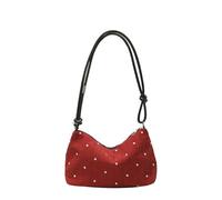 Sac à bandoulière texturé tendance pour une utilisation quotidienne Tissu composite pratique sous les bras Femmes et filles Pliage pratique Texture épaule femmes, rouge