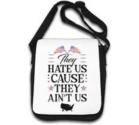Sac à bandoulière « They Hate Us Cause They Ain't Us » Blanc