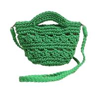 Sac à bandoulière tissé 2024 en coton pour vacances, plage, sac à main tendance pour fille et femme, sac de voyage polyvalent, Vert, As shown in the figure