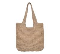 Sac à bandoulière tissé à la main en corde de papier pour femme - Grande capacité - Décontracté - Léger et minimaliste - Pour l'été, la plage, les vacances, beige, 16.93 X 15.75 X 0.79 (Inch)