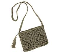 Sac à bandoulière tissé à la main pour femme - Pochette de plage tissée à la main - Sac à bandoulière - Porte-manteau mural, vert, Taille unique