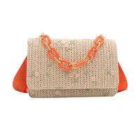 Sac à bandoulière tissé avec broderie et sangle de chaîne, Orange, Einheitsgröße, Sac à dos daypack