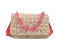 Sac à bandoulière tissé avec broderie et sangle de chaîne, Rose, Einheitsgröße, Sac à dos daypack