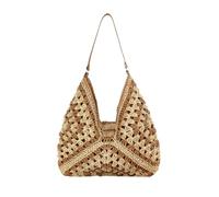 Sac à bandoulière tissé - Bohemian Straw Purse, Casual Tote Carrier | Accessoire à carabine de rotin fait à la main, organisateur de tissage spacieux, sac à main d'été chic, panier de vacances léger,