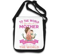 Sac à bandoulière « To The World You Are A Mother But To The Family You Are The World » Blanc