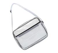Sac à bandoulière transparent antistatique avec sangle réglable et compartiments multiples pour téléphone, passeport, voyage, sac étanche transparent, 17" Full Pvc Whi