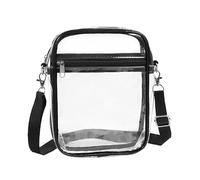 Sac à bandoulière transparent en PVC portable pour concert, festival, stade, sac de rangement européen et américain, aspect tendance, facile à utiliser, accessoire indispensable