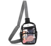Sac à bandoulière transparent pour femme, sac à bandoulière réglable avec fermeture éclair pour stades, événements et concerts