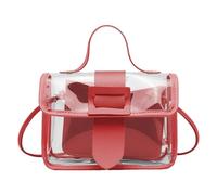 Sac à bandoulière transparent - Sac à bandoulière transparent | Grand sac fourre-tout avec poignée pour concert et salle de sport, Rouge, Refer to description