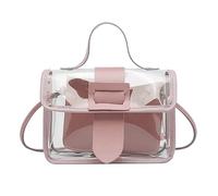 Sac à bandoulière transparent, sac à main, sac de concert approuvé par le stade, en végétalien pour femmes et adolescentes, sacs à bandoulière pour femmes, Rose, Taille unique